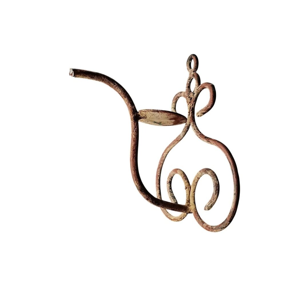 Vintage Rustic Wrought Iron Wall-Mounted Sconce Candle Holder